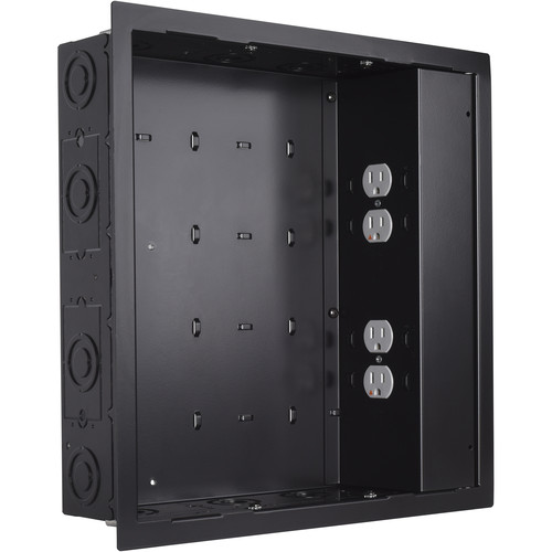 Chief PAC526 InWall Storage Box with 4Receptacle Filter  Surge Protector Black