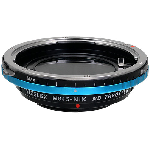 FotodioX Vizelex Pro ND Throttle Lens Mount Adapter for Mamiya 645Mount Lens to Nikon FMount Camera