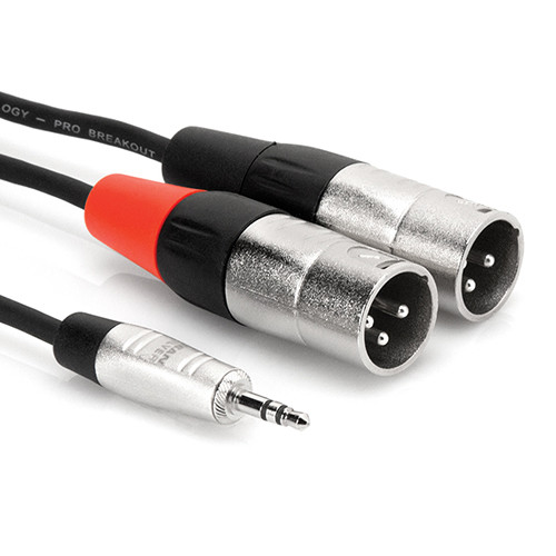 Hosa Technology Pro Stereo Breakout Cable  35mm Stereo Mini to Dual 3Pin XLR Male 3