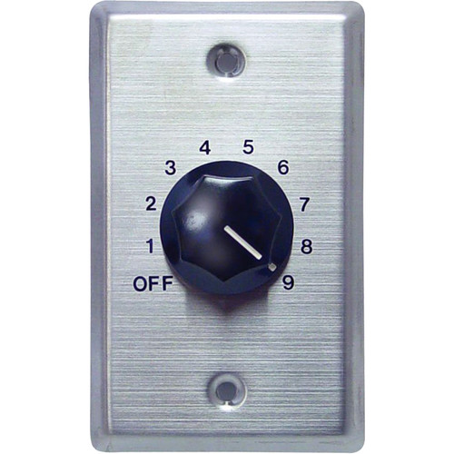 Speco Technologies WAT50 50W WallMount Volume Control Silver Plate Black Knob
