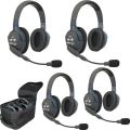 Eartec UltraLITE 4-Person Full-Duplex Wireless Intercom with 4 Dual-Ear Headsets 1.9 GHz USA