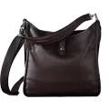 Oberwerth Kate Multi-Functional Espresso Leather Ladies Bag Dark Brown Silver Fastenings & Buttons