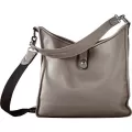 Oberwerth Kate Multi-Functional Basalt Leather Ladies Bag Dark Gray Silver Fastenings & Buttons