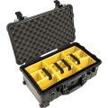 Pelican 1510 Carry On Case with Yellow and Black Divider Set Black