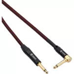 Kopul Premium Instrument Cable 1 4 Male Right-Angle to 1 4 Male with Braided Fabric Jacket 15