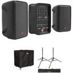 JBL EON208P Portable PA System Kit with Speaker Stands and Protective Bags