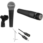 Shure SM58S & SM57-LC Mics Stands and Cables Kit