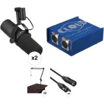 Shure Dual SM-7B Broadcaster Microphones with Cloudlifter CL-2 Kit