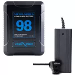 IndiPRO Tools Micro-Series 98Wh Li-Ion V-Mount Battery and D-Tap Pro Charger (2.5A) Kit