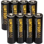 Watson MX AA NiMH Rechargeable Batteries 8Pack 12V 2550mAh